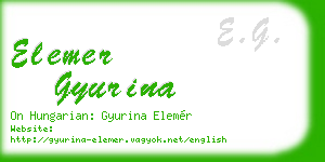 elemer gyurina business card