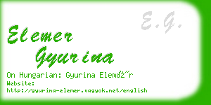 elemer gyurina business card